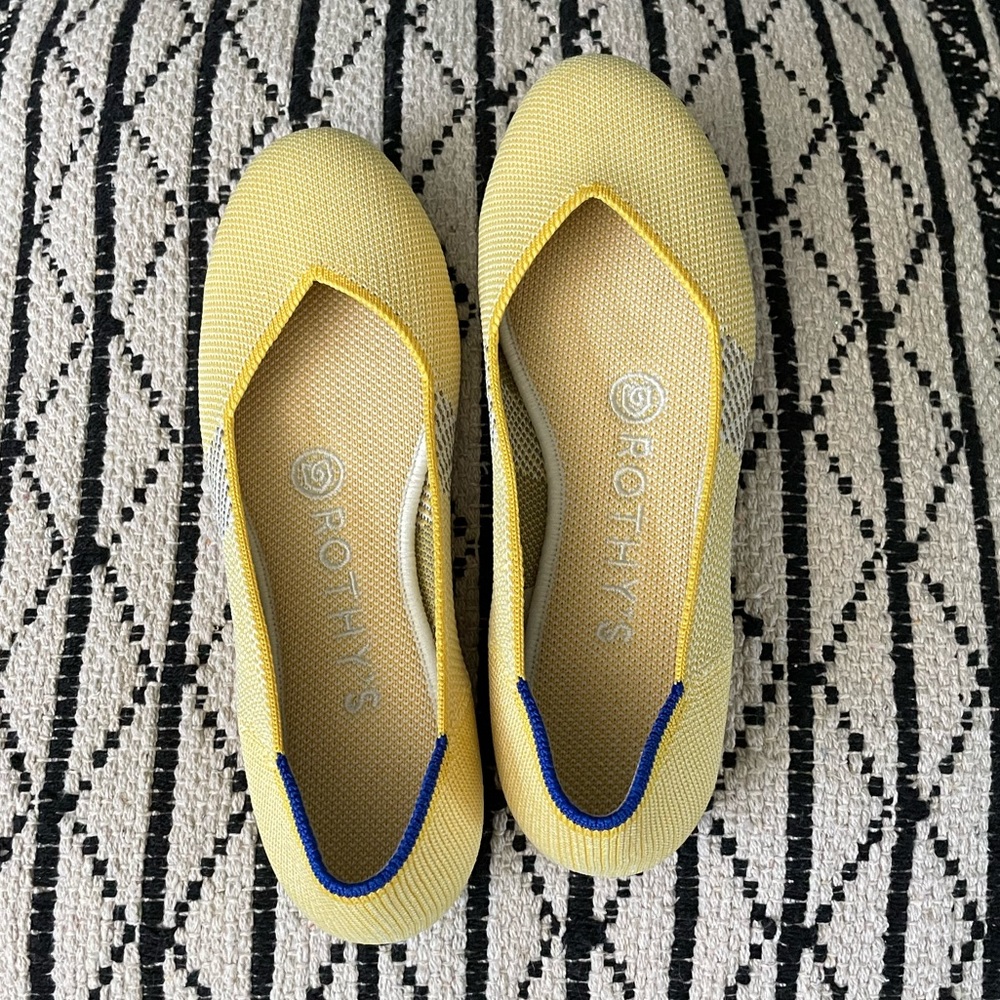 Rothy’s yellow flats, size 5